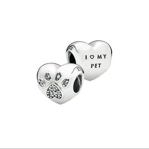 Authentic PANDORA Retired I Love My Pet Charm